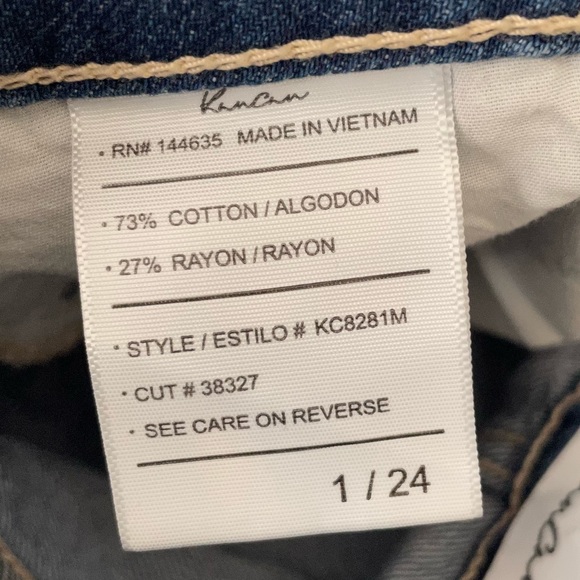 Kancan Mid Rise Boyfriend Fit Denim Jeans KC8281M - Picture 12 of 12